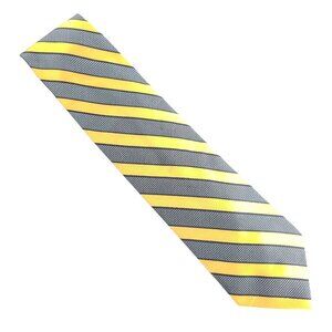 Umolorenzo Collection Men Necktie Striped Polyester Gray Orange Size 58x4 - NWOT